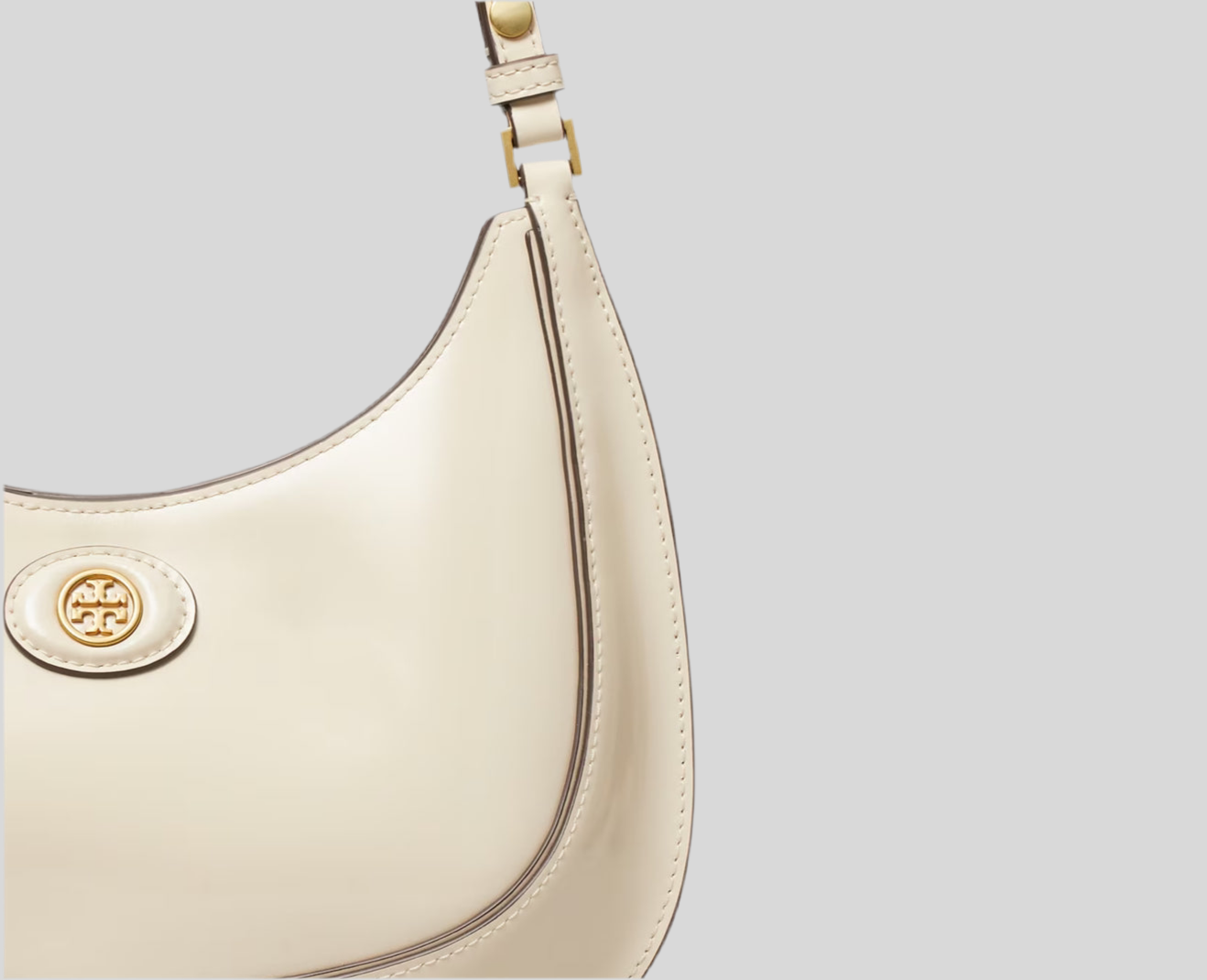NWT Tory Burch Medium Robinson Spazzolato Convertible Crescent Bag With Original Dust Bag