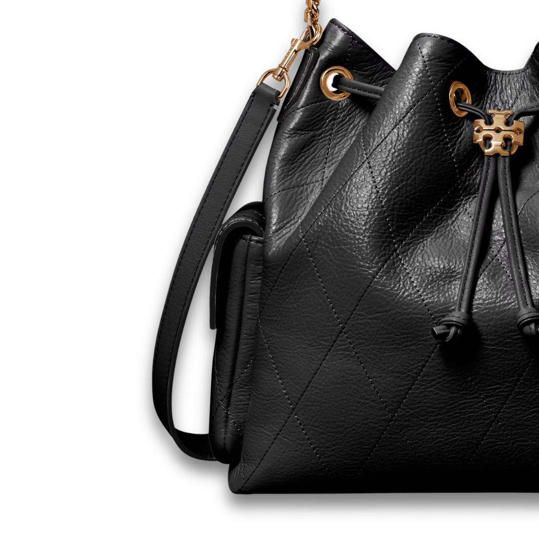 Tory Burch Charlie Quilted Drawstring Shoulder Bag
