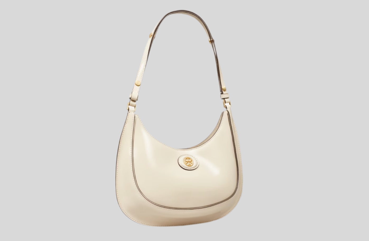 NWT Tory Burch Medium Robinson Spazzolato Convertible Crescent Bag With Original Dust Bag