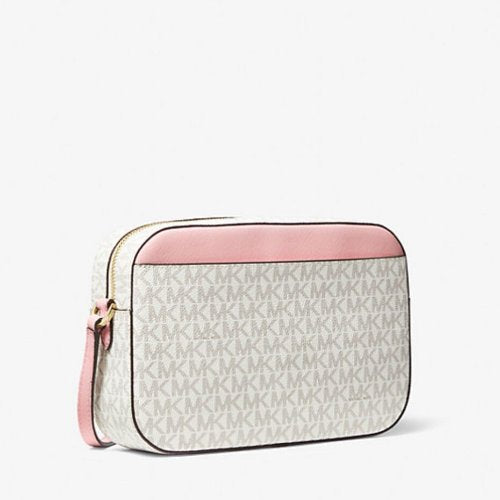 NWT Michael Kors Jet Set Large Logo Crossbody Bag with Zip Chain