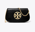 NWT Tory Burch Reva Leather Clutch In Black