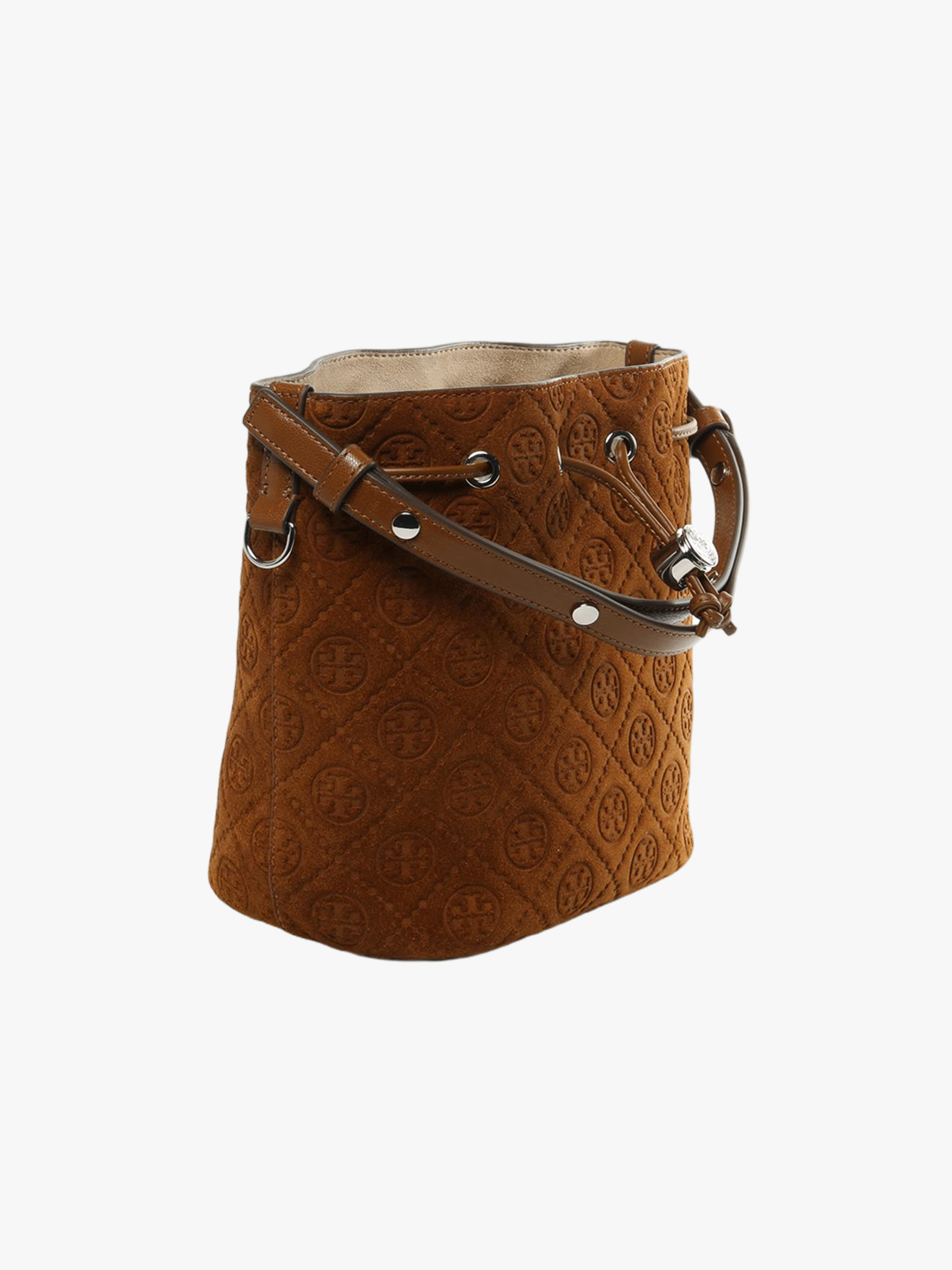 TORY BURCH - Women T Monogram Suede Bucket Bag