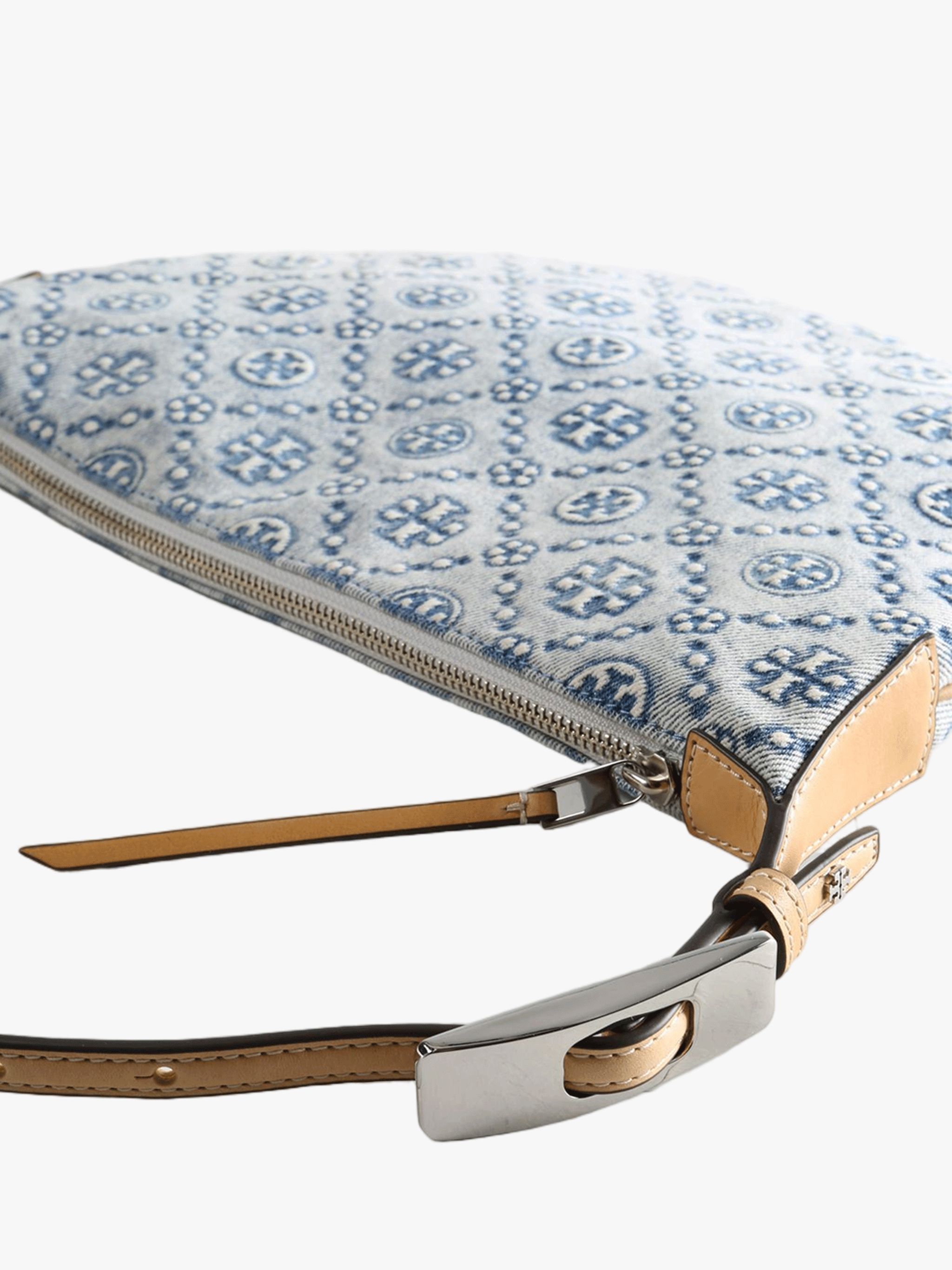 TORY BURCH - Women T Monogram Denim Small Balloon Bag