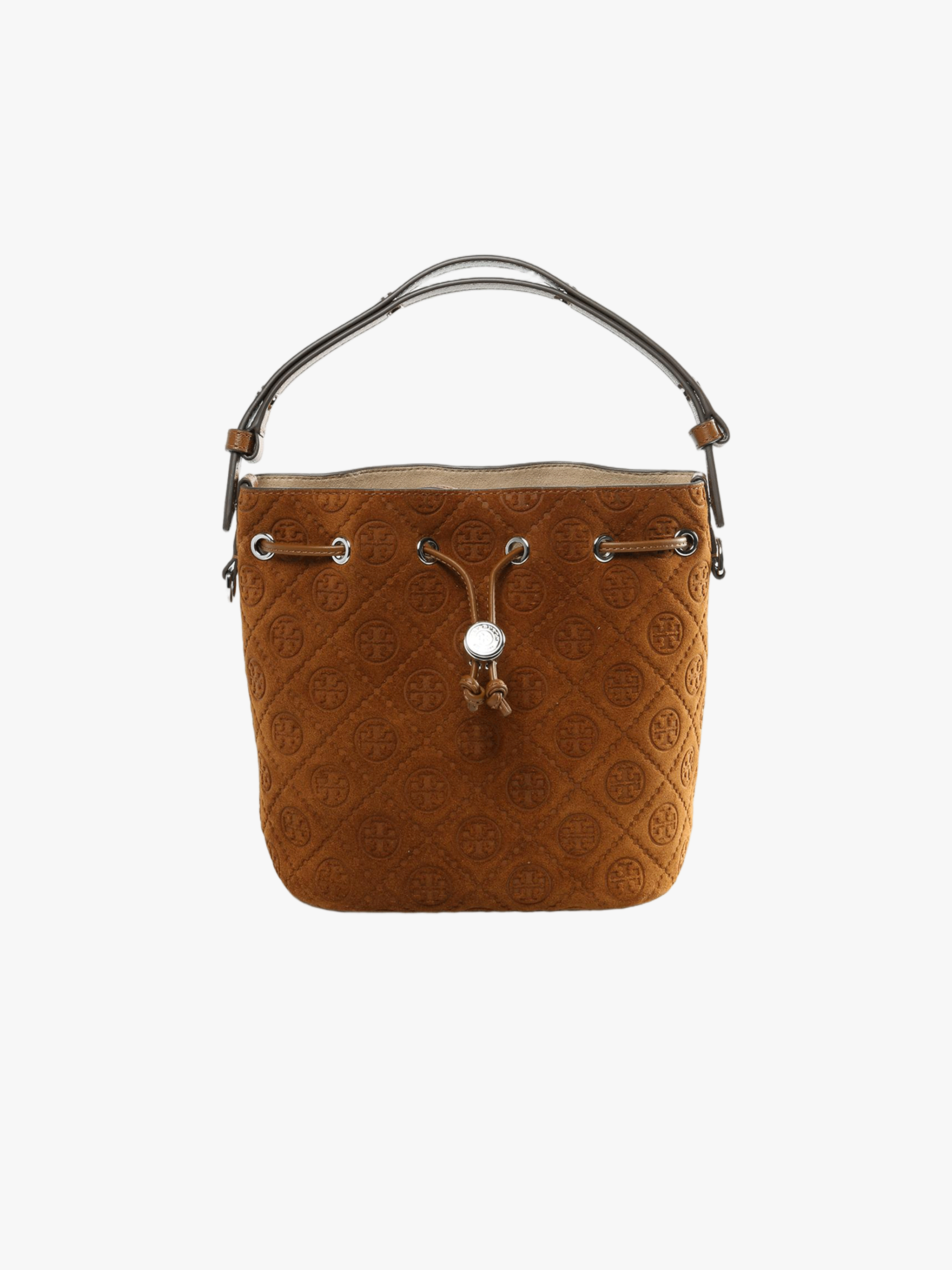 TORY BURCH - Women T Monogram Suede Bucket Bag