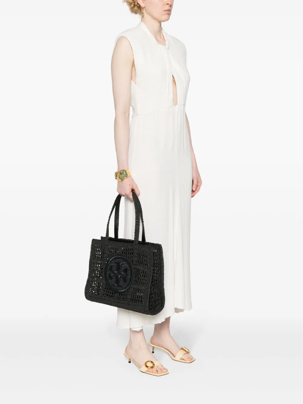 TORY BURCH - Women Ella Hand-Crocheted Small Tote